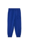 Burberry Electric Blue Jogging Trousers With Ekd Logo In Knight