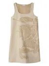 Burberry Ekd Cotton Mini Dress In Nude