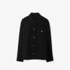 Burberry Long Sleeved Buttoned Denim Jacket In Black
