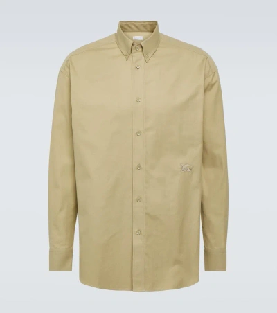 Burberry Ekd Cotton Oxford Shirt In Hunter