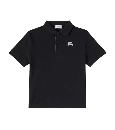 Burberry Kids' Johane Ekd-embroidered Cotton-pique Polo Shirt 3-14 Years Black