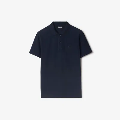 Burberry Ekd Cotton Polo Shirt In Storm