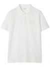Burberry Chalk Pique Ekd Polo Shirt In White