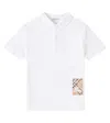 Burberry Check Label Cotton Polo Shirt In White