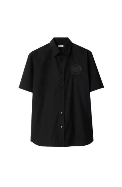 Burberry Ekd Cotton Shirt In Black