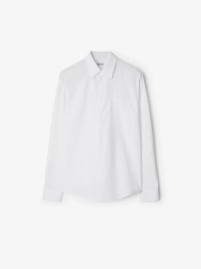 Burberry Ekd-embroidered Cotton Shirt In Salt