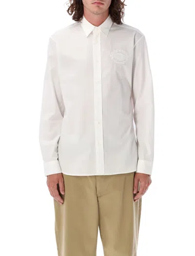 Burberry Cotton Poplin Ekd-embroidered Formal Shirt In White