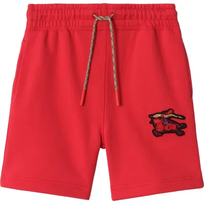 Burberry Kids'  Ekd Cotton Shorts In Red