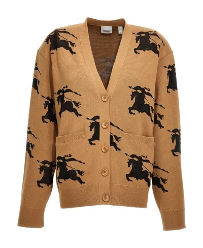 BURBERRY BURBERRY EKD JACQUARD V-NECK CARDIGAN