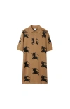Burberry Tan Polo Minidress In Camel