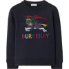 Burberry Ekd Cotton Sweatshirt In Blue