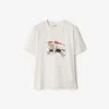 Burberry Graphic Print Crew Neck Short Sleeve Top In White