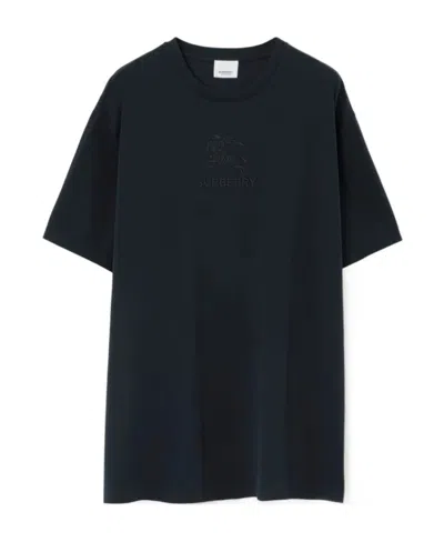 BURBERRY BURBERRY LOGO EMBROIDERED CREWNECK T-SHIRT