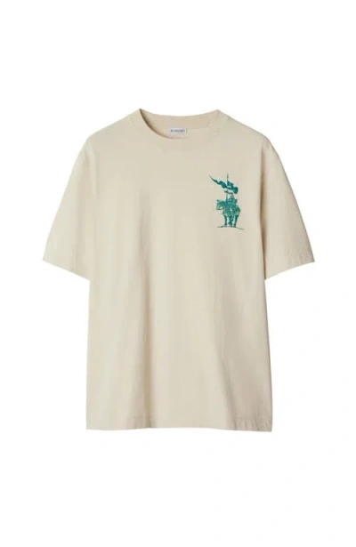 Burberry Equestrian Knight Logo Cotton T-shirt In Nude