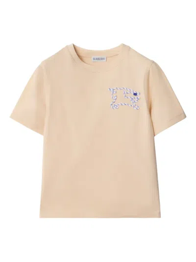 Burberry Kids' Ekd Cotton T-shirt In Neutrals