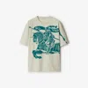 Burberry Mens Brand-print Crew-neck Relaxed-fit Cotton-jersey T-shirt Plaster In Plaster