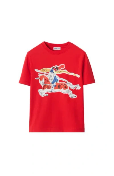 Burberry Kids'  Ekd Cotton T-shirt In Red