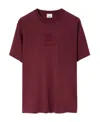 Burberry Embroidered Ekd Cotton T-shirt In Red