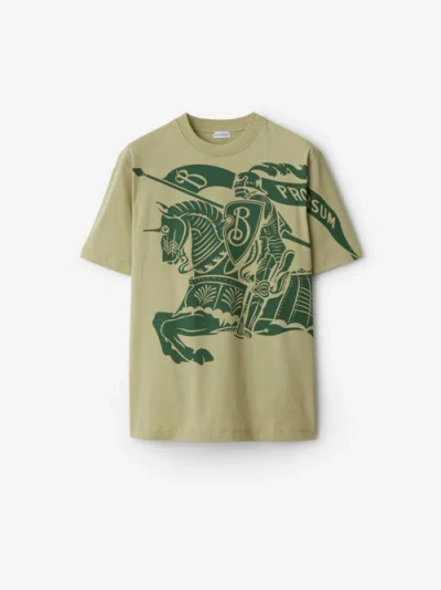Burberry Ekd Crew-neck Cotton T-shirt In Safari