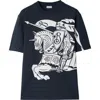 Burberry Logo Printed Crewneck T-shirt In Blue