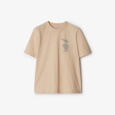 Burberry Graphic Print Cotton Crew Neck T-shirt In Teacup