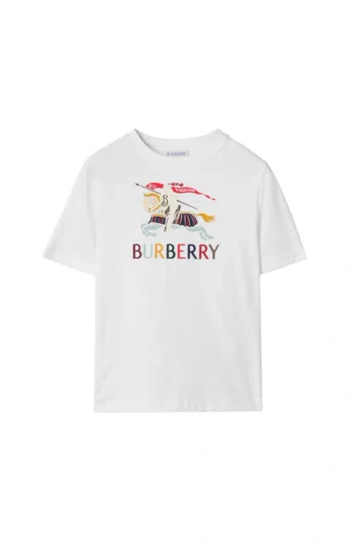 Burberry Kids'  Ekd Cotton T-shirt In White