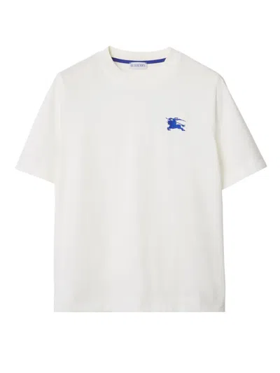 Burberry Ekd Embroidery Cotton T-shirt In White