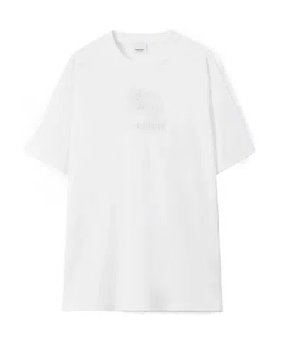 Burberry Tempah T-shirt With Embroidered Ekd In White