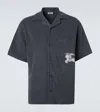 Burberry Ekd Cotton Terry Bowling Shirt In Gray