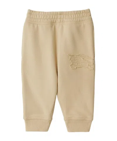 Burberry Ekd Cotton Track Pants In Nude