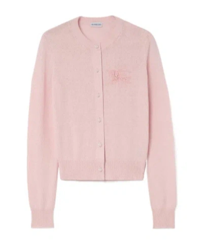 Burberry Ekd Cotton Wool Cardigan In Brown