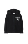 Burberry Kids Ekd Printed Zip-up Hoodie In Black