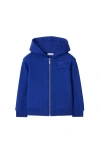 Burberry Ekd Zip-up Cotton Hoodie In Knight