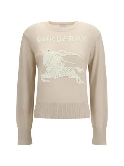 Burberry Ekd Cotton-wool Sweater In Brown