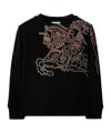 Burberry Ekd Crew-neck Cotton Sweatshirt In Black