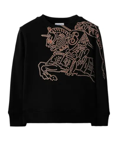 Burberry Ekd Crew-neck Cotton Sweatshirt In Black