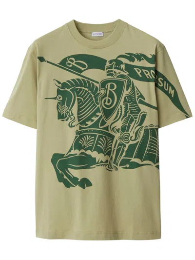 Burberry Ekd Crew-neck Cotton T-shirt In Safari
