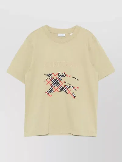 Burberry Ekd Crew Neck Graphic Print T Shirt In Neutral