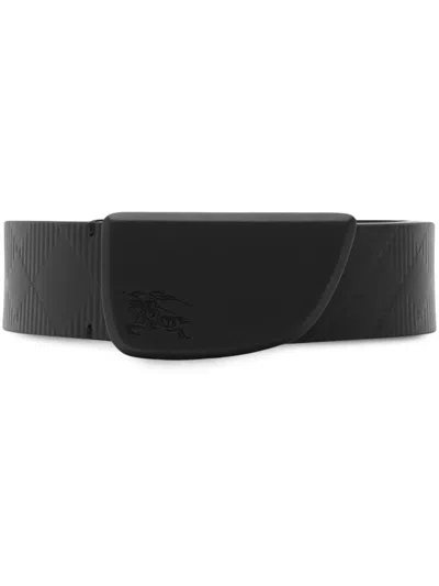 Burberry Ekd-debossed Leather Belt In Black