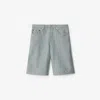 Burberry Ekd Denim Shorts In Denim Blue