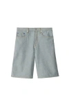 Burberry Ekd Denim Shorts In Denim Blue
