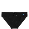 Burberry Ekd Drawstring Swim Brief In Black