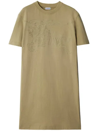 Burberry Ekd Embroidered T-shirt Dress In Green