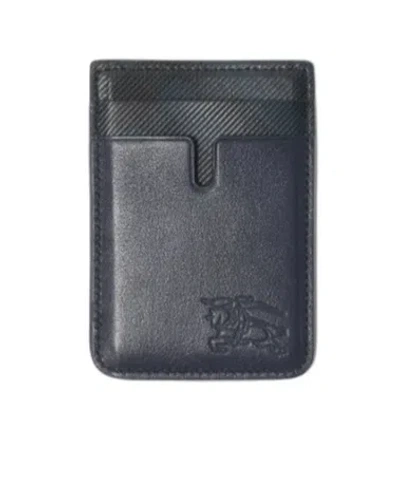 Burberry Ekd Embossed Checked Card Case In Black