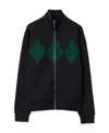 Burberry Ekd-embroidered Argyle Track Jacket In Black