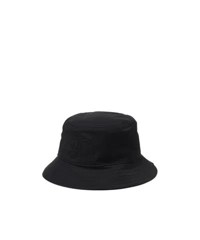Burberry Ekd-embroidered Bucket Hat In Black