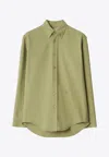 Burberry Ekd Embroidered Button-up Shirt In Green