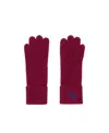 Burberry Ekd-embroidered Cashmere-blend Gloves In Red