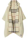 Burberry Ekd-embroidered Cashmere Cape In Neutrals