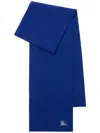 Burberry Ekd-embroidered Cashmere Scarf In Blue